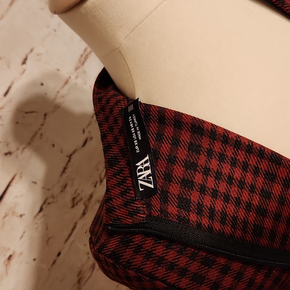 Zara Red Plaid Dress - Picture 3 of 3